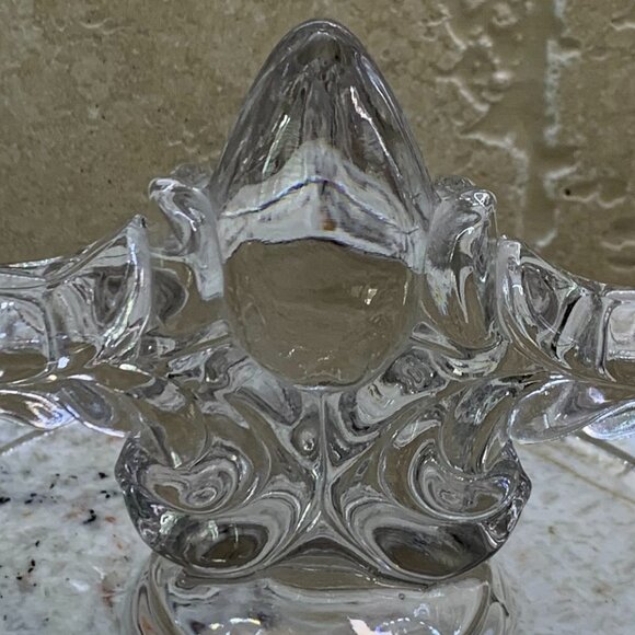 New Martinsville Double Light Candlestick Teardrop - Clear Base, set of 2 - Picture 4 of 6